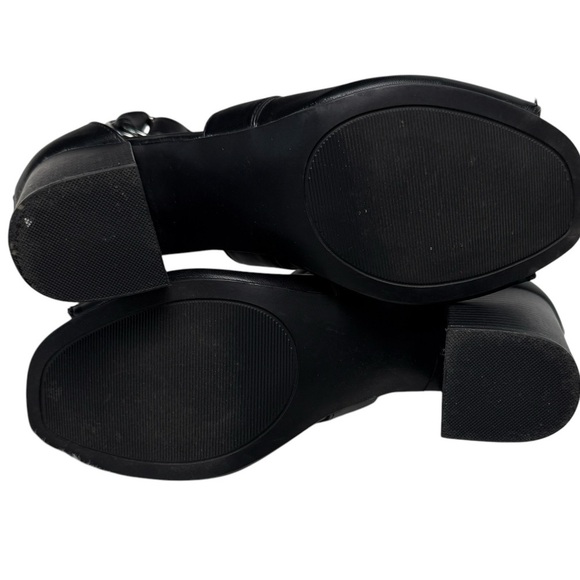 Apt 9 Block Heel Peep Toe Booties With Ankle Strap Size 10 90s Festival Wedding - Picture 9 of 12